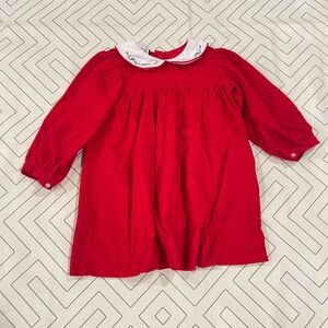 The Smocking Place Red Corduroy Holiday Dress